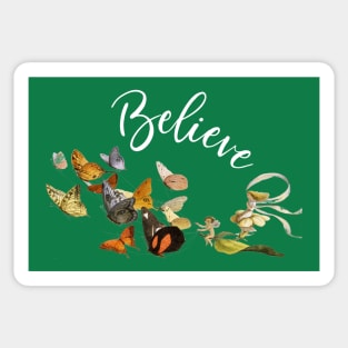 Believe Fairy and Butterfly Vintage Cottagecore Themed Sticker